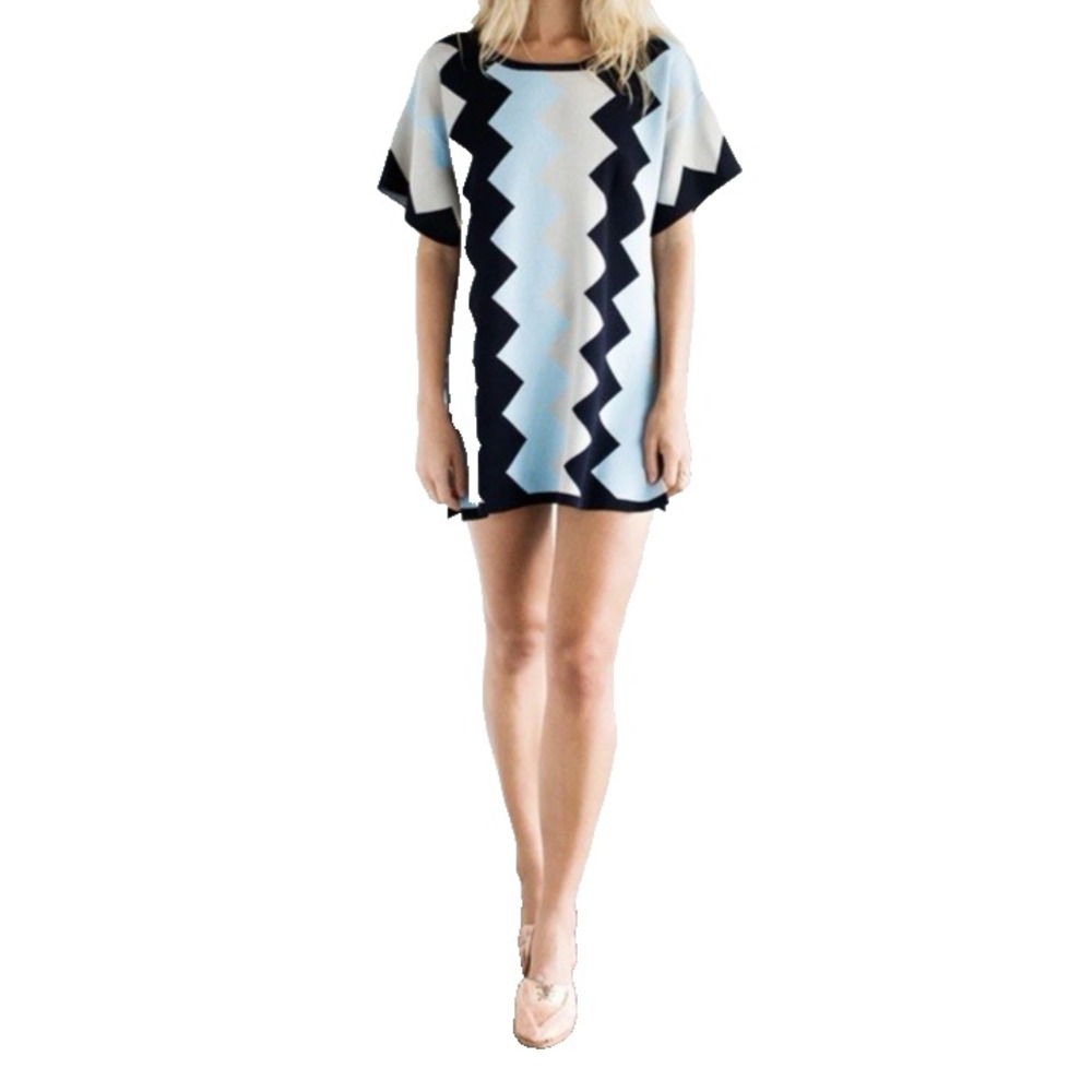 Vetiver Rockaway Zigzag Oversized Tunic Short Sleeve Women's‎ XS Retail $130